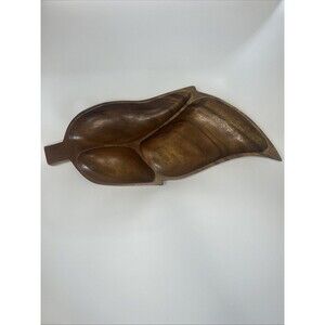 Leilani Monkey Pod Wood Hand Crafted 3-Compartment Serving Dish
